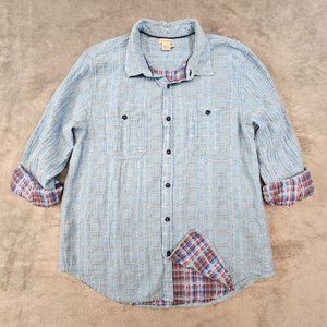 Carbon2Cobalt Shirt Men's Large Sea Change Chambray Button‎ Gauzy Beach Summer